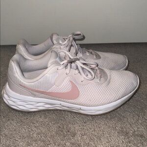 Nike Women's Light Pink and White Athletic Shoes
